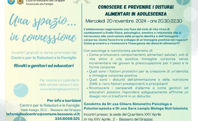 CONOSCERE E PREVENIRE I DISTURBI ALIMENTARI IN ADOLESCENZA